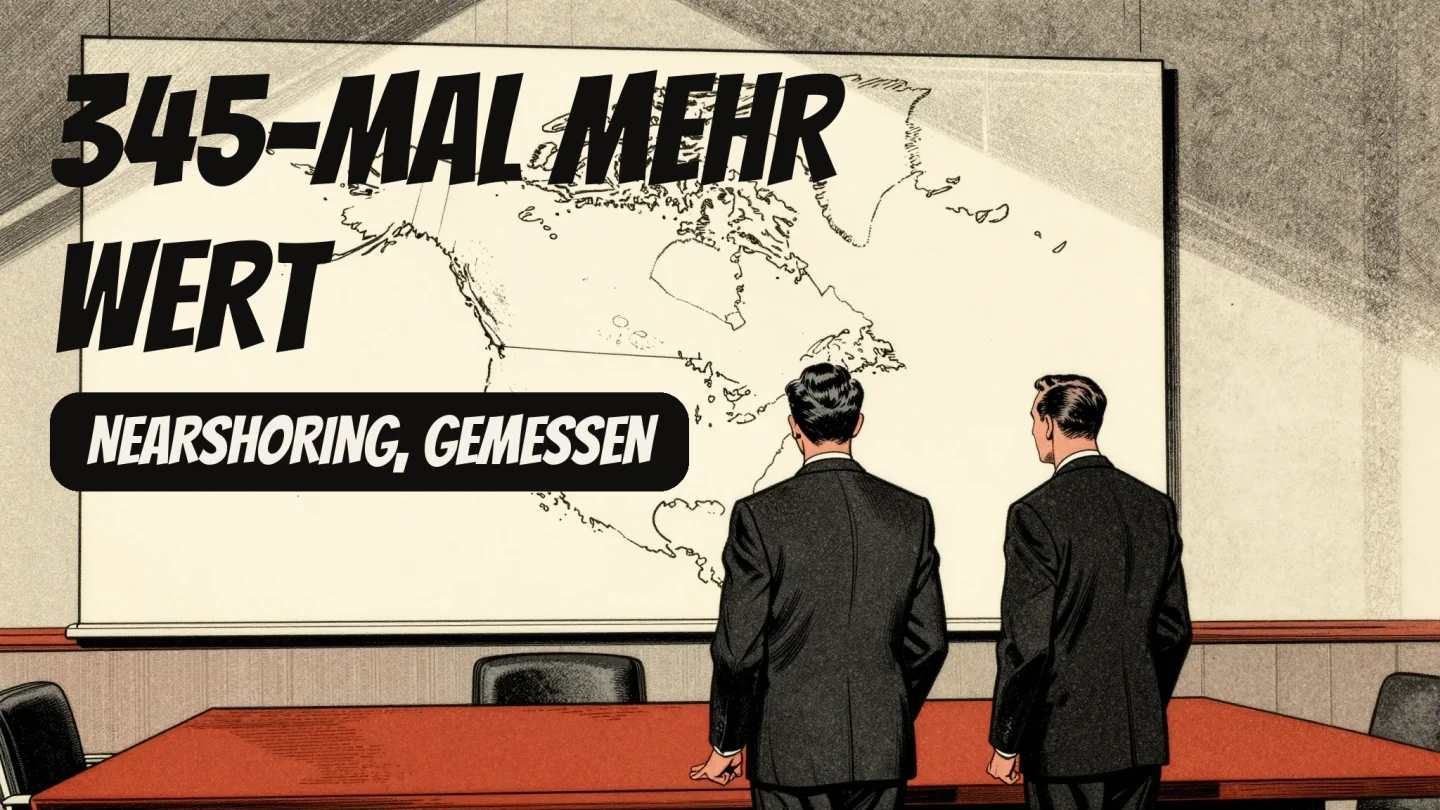 Mexiko sucht "Nearshoring" sechsmal häufiger als die USA. Die USA zahlen 345-mal mehr für das Wort.
